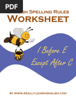 English Spelling Rules Worksheet I Before e Except After C