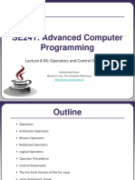 Lecture 04 - Operators and Control Statements