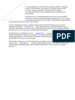 Literature Review Fdi Determinants