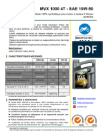 MVX 1000 4T - SAE 10W-50: Huile 100% Synthétique Pour Motos À Moteur 4 Temps Esters