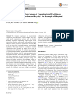 How Do Volunteer's Experiences of Organizational Facilitators Influence Their Satisfaction and Loyalty: An Example of Hospital Volunteers