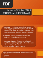 Language Registers Formal and Informal