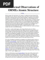 Paranormal Observations of ORMEs Atomic Structure