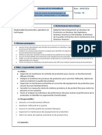 Fiche de Poste Du Responsable de Production, Operations Et Techniques