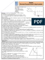 Exercices 5 Mouvement Dun Projectile Dans Le Champ de Pesanteur PR Hammou Mouna