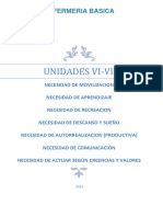 Necesidades de Movilidad, Aprendizaje, Recreativas, Descanso y Sueño, Autoconcepto, Comuicación, Actuar Según Creencias y Valores