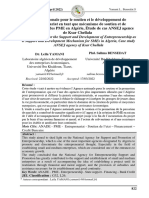 Agence Nationale Pour Le Soutien Et Le Développement de L'entreprenariat en Tant Que Mécanisme de Soutien Et de Développement Des Pme en Algérie