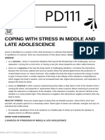 Coping With Stress in Middle and Late Adolescence