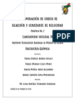 Practica 7 Orden de Reacción y Constante de Velocidad