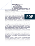 La Esclavitud de La Voluntad Martin Lutero