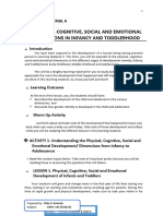 Learning Material 6. DCAD - Physical, Cognitive, Social and Emotional Dimension (Infancy Toddlerhood)