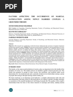 Factors Affecting The Occurrence of Marital Satisfaction Among Newly Married Couples: A Grounded Theory