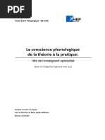 La Conscience Phonologique de La Théorie À La Pratique