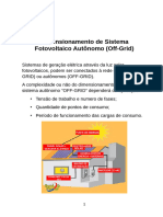 Dimensionamento de Sistema Solar Autonomo Off Grid