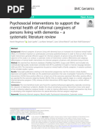 Psychosocial Interventions To Support The Mental Health of Informal Caregivers of Persons Living With Dementia - A Systematic Literature Review