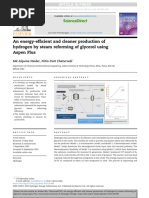 An Energy-Efficient and Cleaner Production of Hydrogen by Steam Reforming of Glycerol Using Aspen Plus