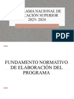 Programa Nacional de Educación Superior 2023 - 2024