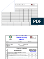 Material Inspection Check List