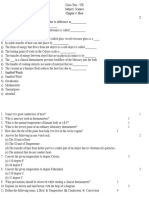 Class VII Science Chapter Heat Worksheet