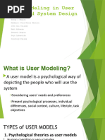 User Modelling in UCSD