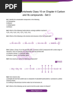 Chemistry Worksheets Class 10 On Chapter 4 Carbon and Its Compounds Set 3