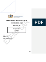 GR 10 Mathematics P1 (English) 023 Question Paper