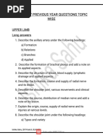 Anatomy Previous Year QS Topic Wise