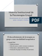 Historia Institucional de La Psicoterapia Grupal