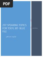 SPEAKING TOPICS FOR TOEFL IBT BLUE FILE Updated January 1,2024