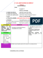 Sesion de Aprendizaje Ciencia y Tecnologia Partes Del Cuerpo Abril