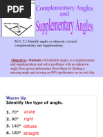 Complementary and Supplementary Angles