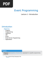 Lecture 1 - Introduction To Event Driven Programming