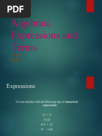 Algebraic Expressions and Terms