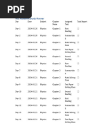 HSC Academic Study Planner With Checkboxes