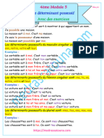 4ème Module 5 Le Déterminant Possessif Avec Des Exercices Medrassatouna