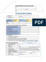 Ficha Antropométrica de Educación Física