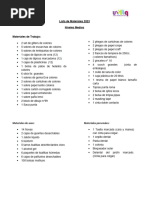 Lista de Materiales 2023 Paã Al