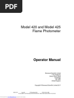 Model 420 and Model 425 Flame Photometer: Operator Manual