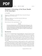 Stochastic Cohomology of The Frame Bundle of The Loop Space