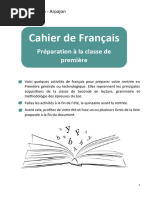 Cahier de Vacances Francais 2de