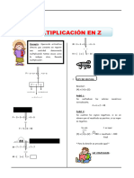 Multiplicación de Números Enteros para Primero de Secundaria