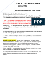 Estudo de 1 Jo Cp. 4 - Os Cuidados Com A Comunhão