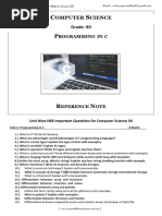 NEB Class 12 Computer Programming in C Notes