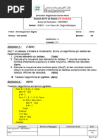 M102 - Les Bases de L'algorithmique: Exercice 1: (12pts)