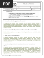 Atividade de Pesquisa 1 - Ciência Dos Materiais