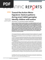 (2016) Toward The Autism Motor Signature - Gesture Patterns During Smart Tablet Gameplay Identify Childen With Autism