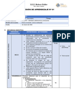 FORMATO SESIÓN DE APRENDIZAJE 2024 - 1ero de Sec