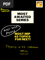 Physics Most Imp 45 Topics For NEET!