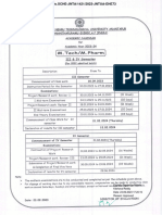 M.tech M.pharm III IV Sem Academic Calendar For AY 2023 24