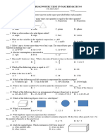 Diagnostic Test in Mathematics 6